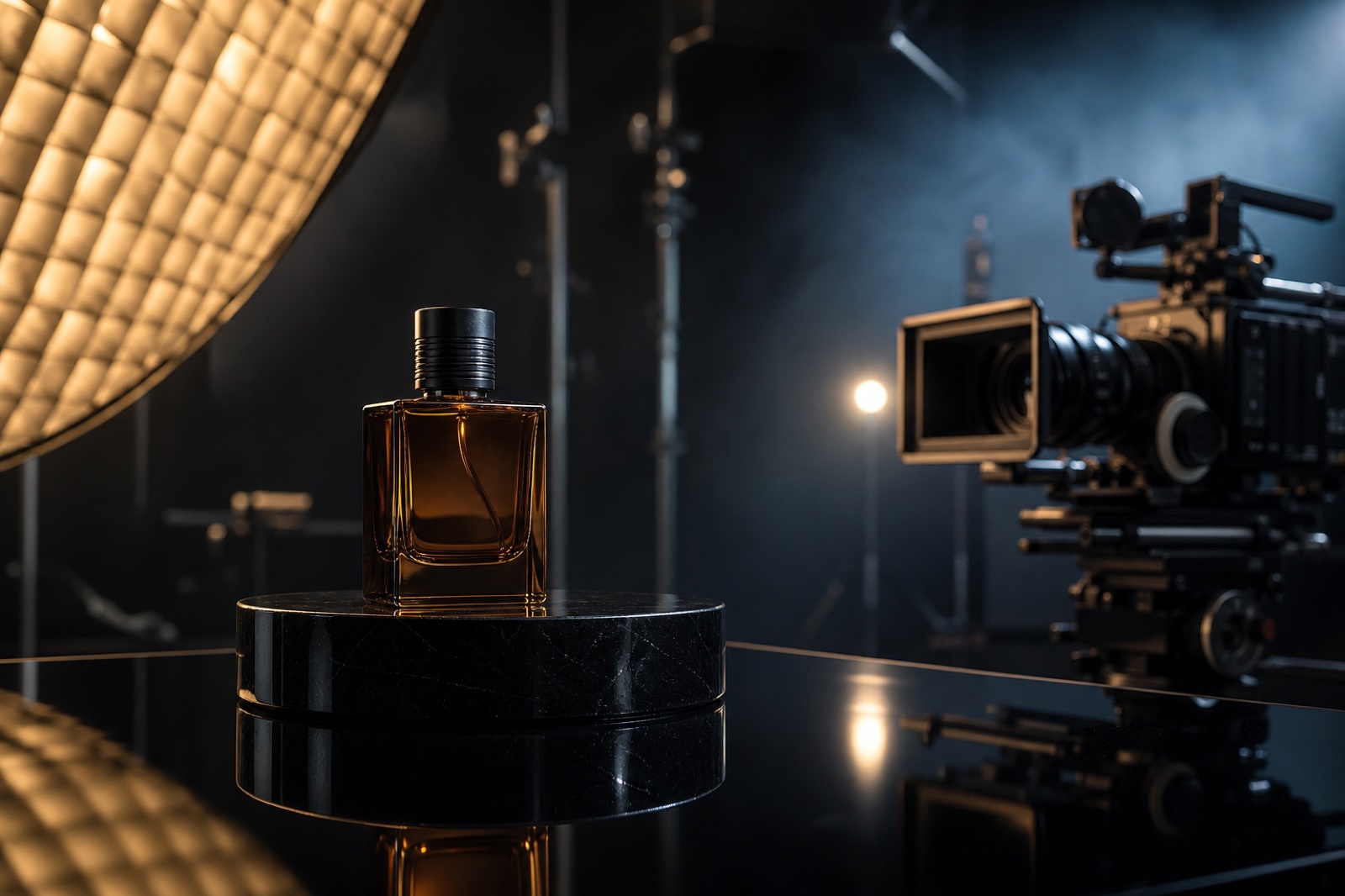 Commercial product shoot with cinematic studio lighting